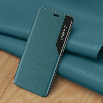 5. Eco Leather View Case elegant bookcase type case with kickstand for iPhone 13 mini orange