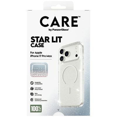 5. CARE by PanzerGlass Flagship Urban Explorer Case w. White MagSafe for iPhone 17 Pro Max - Clear Glitter