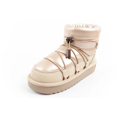 12. D.Franklin women's winter snow boots, fashionable insulated gold ankle boots