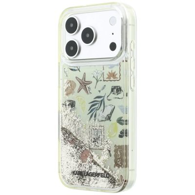 2. Karl Lagerfeld Liquid Glitter Beach & Sand Case for iPhone 17 Pro / 18 Pro - Beige