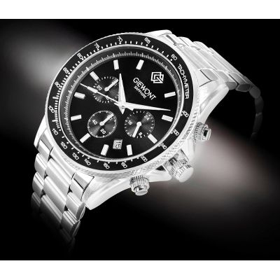 2. Men's Watch Giewont Chronograph Sapphire Silver Black GW3520-B2