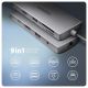 2. AXAGON HMC-8HLSA Multiport Hub USB-C 3.2 Gen 1, 3x USB-A + 4K/60Hz HDMI + SD/microSD, Gigabit LAN, Audio, PD 100W - Silver