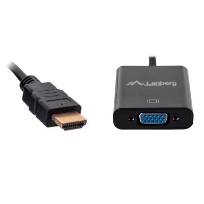 2. Lanberg AD-0017-BK adapter (HDMI M - D-Sub (VGA) F; 0.20m; black color)