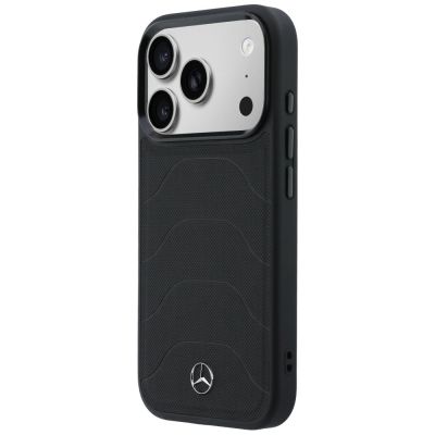 2. Mercedes Leather Mesh with Bow Line MagSafe Case for iPhone 17 Pro - Black