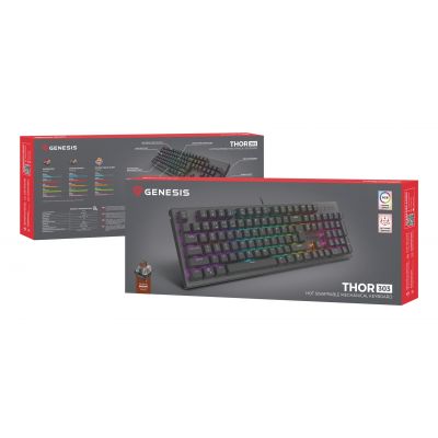 9. GENESIS Thor 303 Gaming Keyboard USB QWERTZ German Black