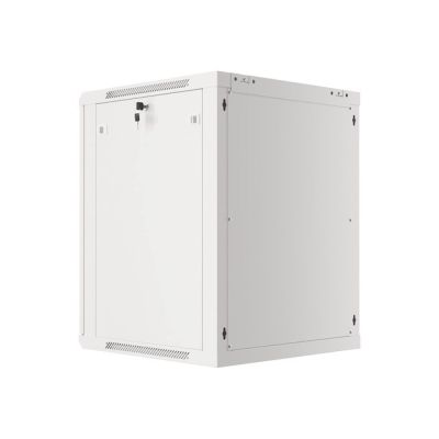 4. Lanberg WF01-6615-10S rack cabinet (15U; 769mm / 600mm / 600 mm; wall-mounted; Glass; 19''; gray)