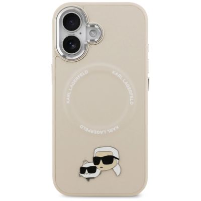 3. Karl Lagerfeld Karl & Choupette Pins MagSafe Case for iPhone 17 - Beige