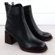 13. Black leather women’s ankle boots with a decorative heel Filippo DBT7363