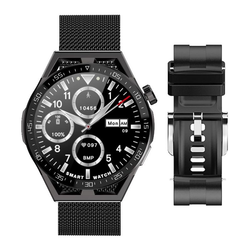 Rubicon RNCE88-2 Black Smartwatch - Black Silicone Strap + Black Bracelet