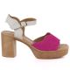 2. Vinceza 26-66943 Pink and Beige Leather Heeled Sandals