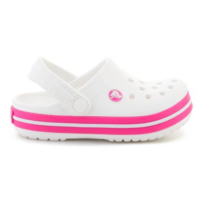 6. CROCS CROCBAND KIDS CLOG T WHITE/PINK CRUSH 207005-6WU