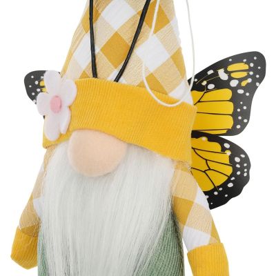 9. GNOME BUTTERFLY YELLOW 25CM SPRING DECORATION