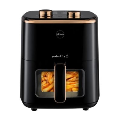 2. ELDOM FAT-FREE FRYER FR500 5.5 L 1200W GLASS CONTAINER, GRID, SILICONE PAD, 8 PROGRAMS, TEMPERATURE CONTROL.