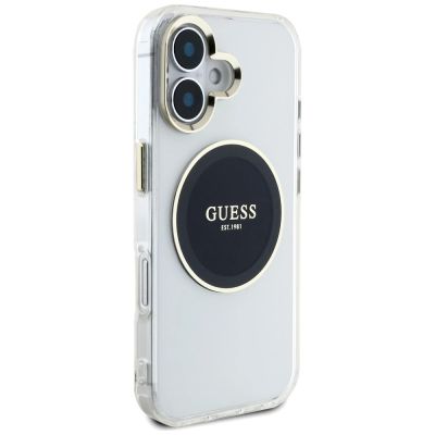 4. Guess IML Metal Colored Circle Classic Logo MagSafe case for iPhone 16 - black