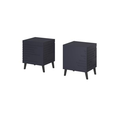 NOVA bedside table 44x40x52 navy blue matt