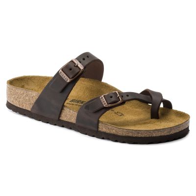 Birkenstock Mayari Habana Narrow Women's Flip-Flops, Nubuck Leather, Brown (0171323)