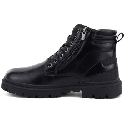 3. Men's leather ankle boots with two zippers, black Big Star UU174242
