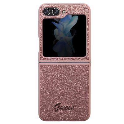 2. Guess Glitter Script case for Samsung Galaxy Z Flip 5 - pink