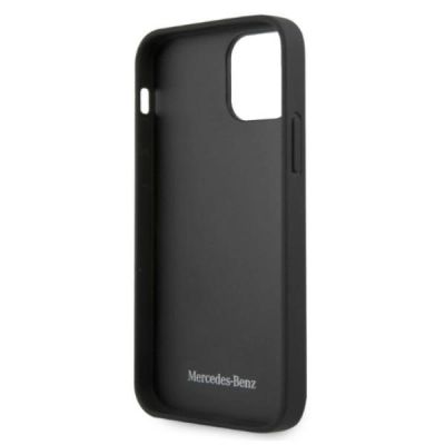 7. Mercedes Leather Perforated Area Case for iPhone 12 Pro Max - Black