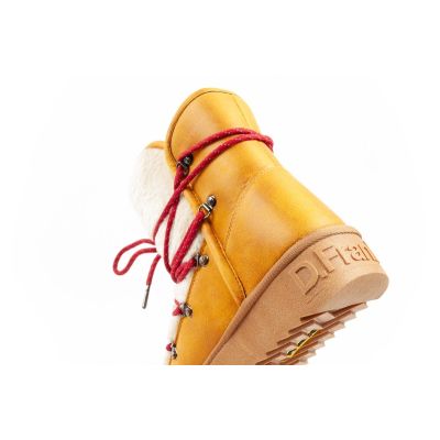 16. D.Franklin women's winter snow boots, fashionable fur lining, mustard color