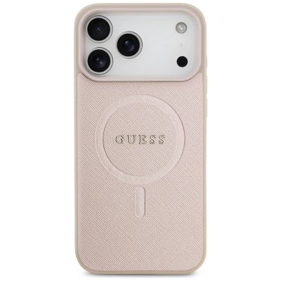 3. Guess Saffiano Classic Logo MagSafe Case for iPhone 17 Pro Max - Pink