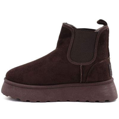 4. Waterproof women's snow boots, platform ankle boots, brown Big Star UU274174