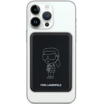 2. Karl Lagerfeld NFT Outline Ikonik MagSafe 5000mAh induction power bank - black