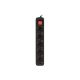 LANBERG Power Strip 1.5 m, 5 x 230 V SCHUKO with Switch, Pure Copper Cable, Black