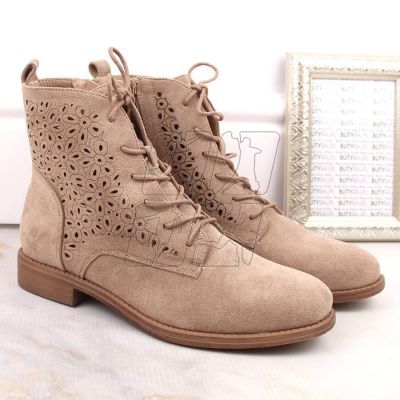 5. S.Barski W OLI244 beige suede ankle boots