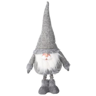 12. SANTA CLAUS ON TELESCOPIC LEGS 30X18X100CM SILVER