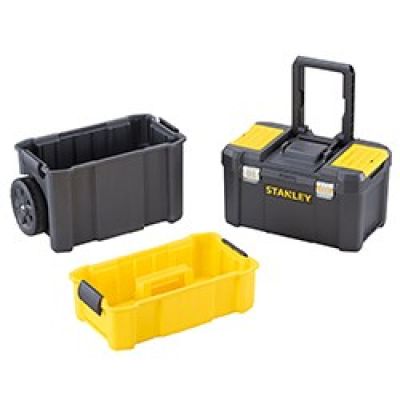 3. Stanley Essential Hard Tool Case Plastic Gray, Yellow