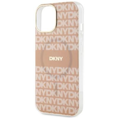 6. DKNY IML Mono & Stripe MagSafe Case for iPhone 15 Plus / 14 Plus - Pink