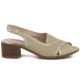 10. Comfortable gold women's sandals with a block heel M.Daszyński SA262-3