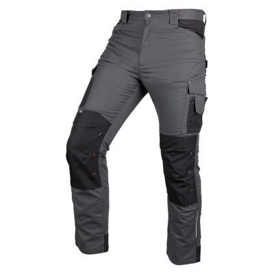 Mix&Match work trousers, canvas, Cordura reinforcements, gray and black, size S