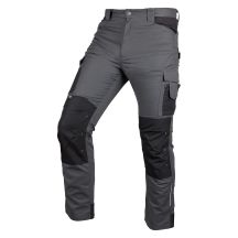 Mix&Match work trousers, canvas, Cordura reinforcements, gray and black, size S