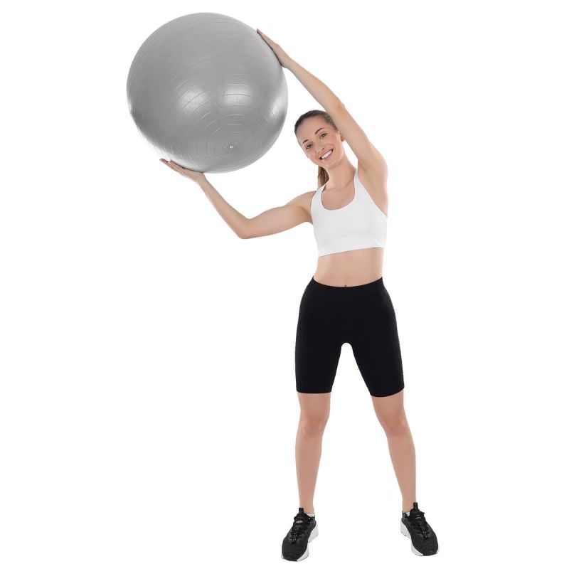16. FITNESS BALL 55CM ANTIBURST GRAY