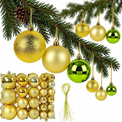 29. DECORATIVE PLASTIC BAUBLE SAFE 46 PCS GOLD MICA