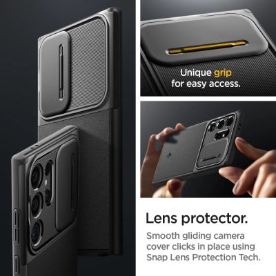 7. Spigen Optik Armor Case for Samsung Galaxy S24 Ultra - Black