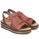 3. Comfortable women's wedge sandals, brown, Rieker 62962-22