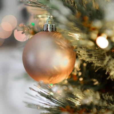 11. DECORATIVE PLASTIC BAUBLE SAFE 46 PCS MICA COPPER