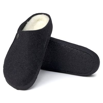 10. Birkenstock Zermatt Anthracite wool felt insulated slippers for women/men, regular size wide (1015090)