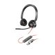 117. Poly Blackwire 3320 Stereo MS Teams Certified USB-C Headset +USB-C/A Adapter 8X220AA
