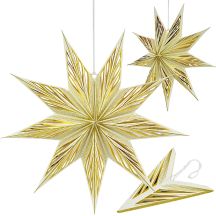 DECORATIVE HANGING PAPER STAR FSC 18x60CM WHITE 9 ARMS MICA
