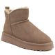 Women's leather ankle boots with beige platform snow boots Vinceza 97961