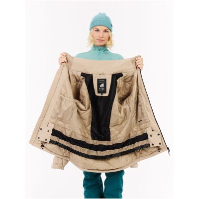 Women’s hooded zip-up ski/snowboard jacket PROTEST PRTBEVERLY, beige