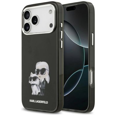 Karl Lagerfeld IML Aquarelle Karl & Choupette & Logo MagSafe Case for iPhone 17 Pro - Black