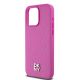 6. DKNY Leather Monogram Pattern Metal Logo MagSafe Case for iPhone 15 Pro Max - Pink