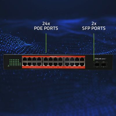 7. Qoltec Network Switch SWITCH Gigabit Ethernet | 24x RJ45 | 2x SFP | 1000 Mb/s