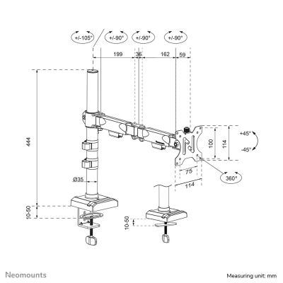 18. Neomounts DS60-600BL1 desk mount for 10-32 inch monitors
