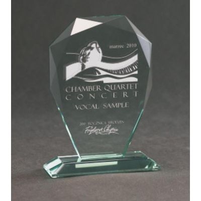 9. Engraved glass trophy with case